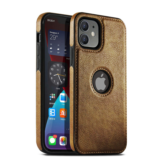 Leather iPhone Case | Cowhide Textured Brown Phone Case