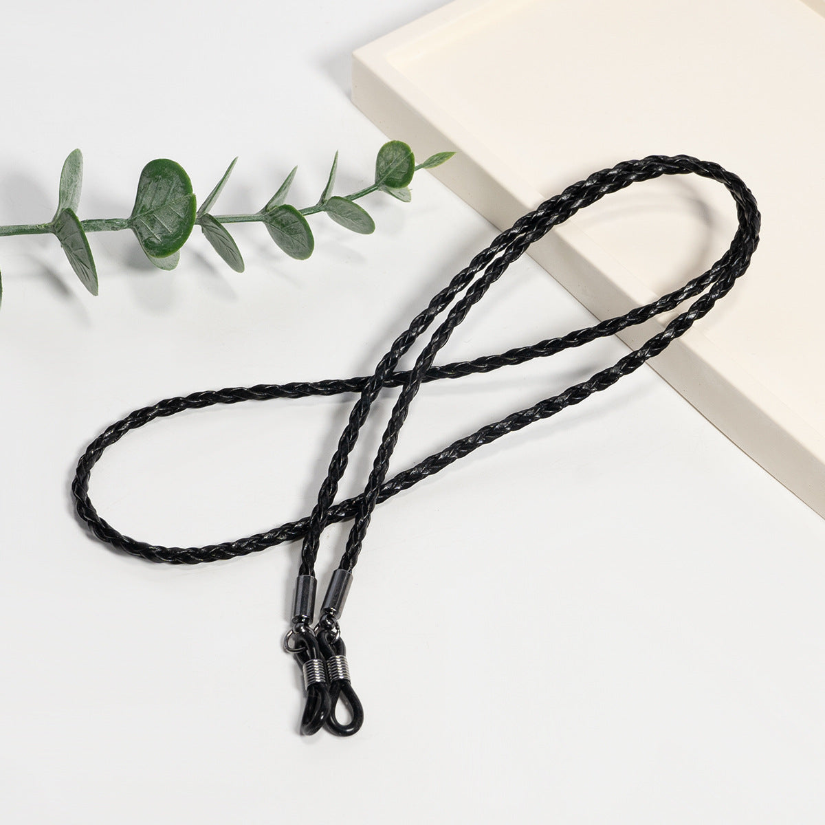 Vintage High-End Faux Leather Woven Eyeglass Chain/Mask Strap - Creative & Functional Accessory