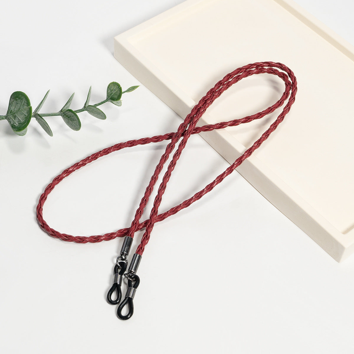 Vintage High-End Faux Leather Woven Eyeglass Chain/Mask Strap - Creative & Functional Accessory