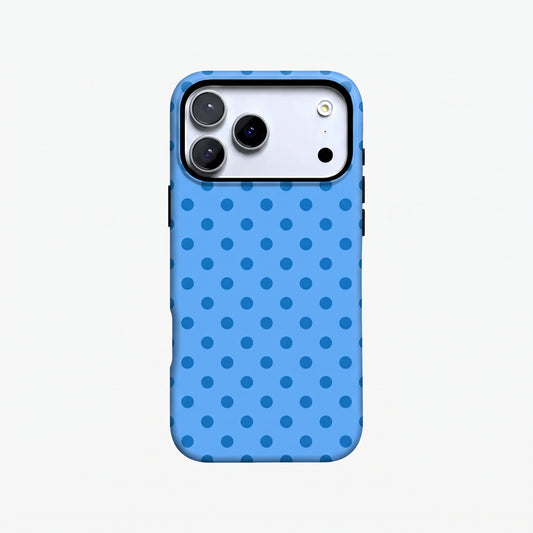 Magnetic Phone Case | Blue Polka Dot Retro Aesthetic Minimalist
