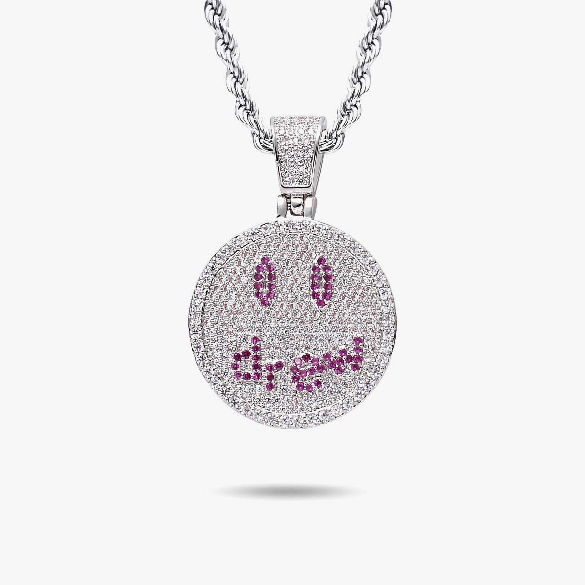 Iced DR Couple Smiley Pendant