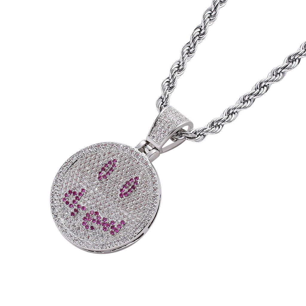 Iced DR Couple Smiley Pendant