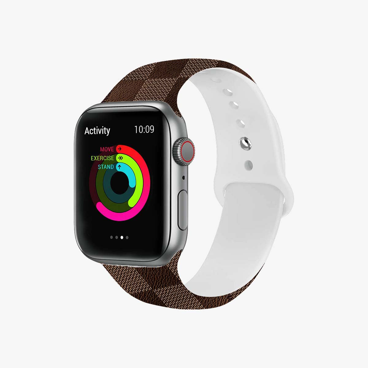 Brown Check Watch Band – Compatible with Apple Watch Models