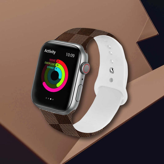 Brown Check Watch Band – Compatible with Apple Watch Models