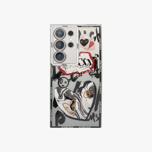 SALE | Galaxy Phone Case | Black Lava Flow Street Art