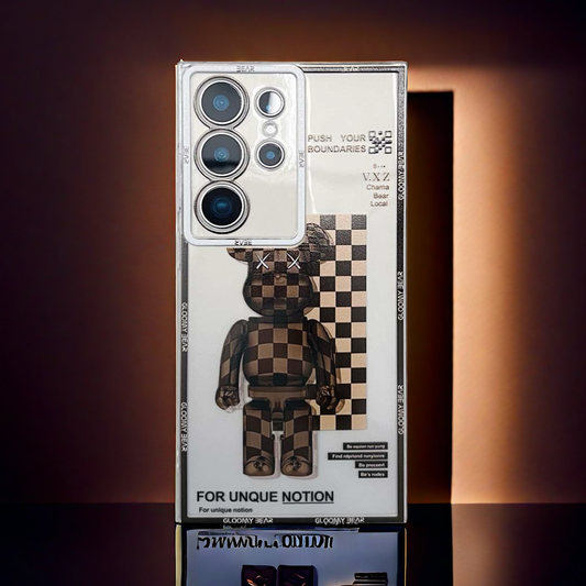 SALE | Galaxy Phone Case | Brown Monogram Bear