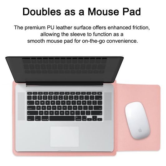 MacBook Case | Black PU Leather Laptop Sleeve | Thickened Protective Case for Apple MacBook