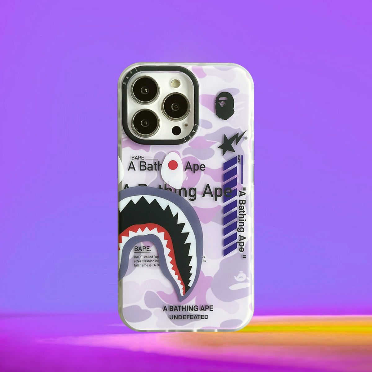 Purple Camo Ape iPhone Case – Durable Streetwear Phone Cover – Limited Edition Style