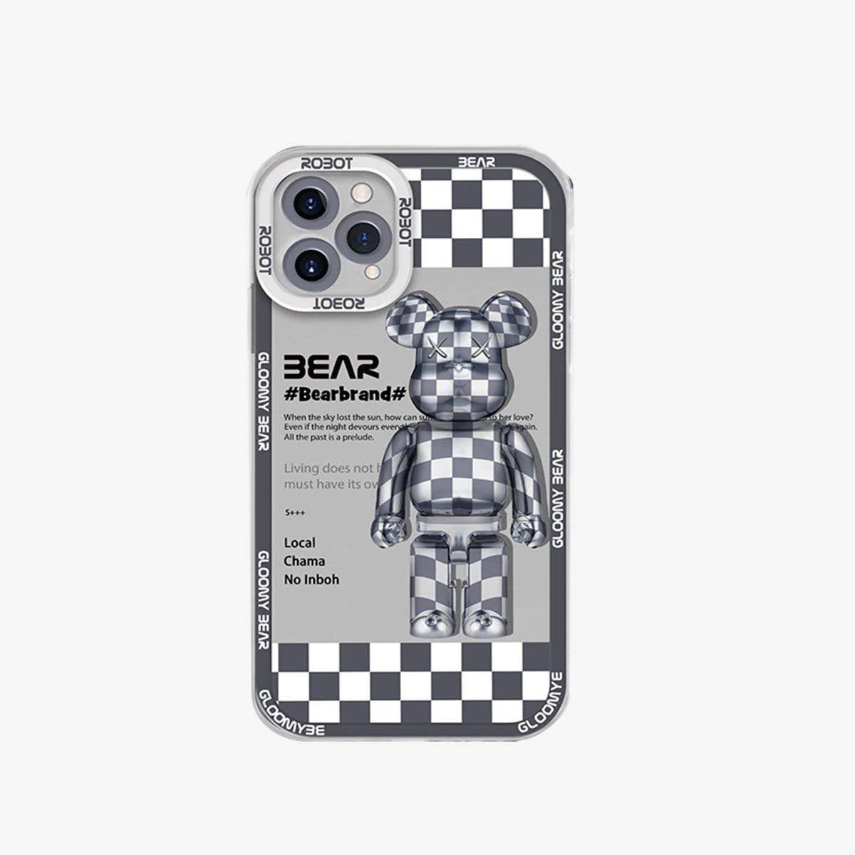 SPICEUP STUDIO | Limited Phone Case | Grey Monogram Bear