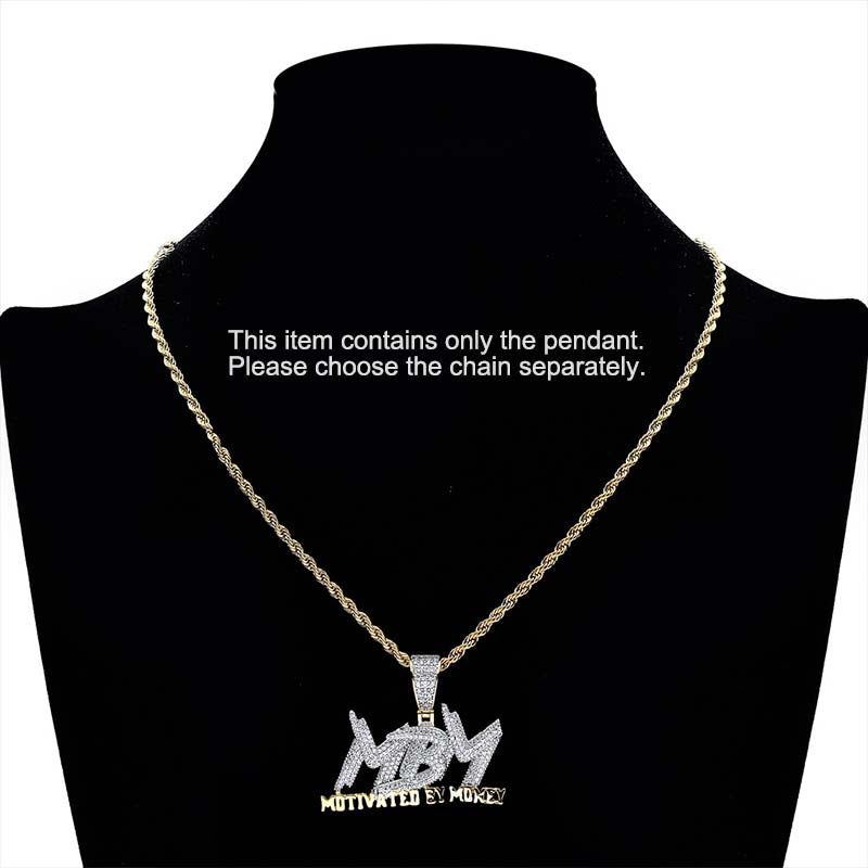 Iced MBM Pendant in 14K Gold - SPICEUP