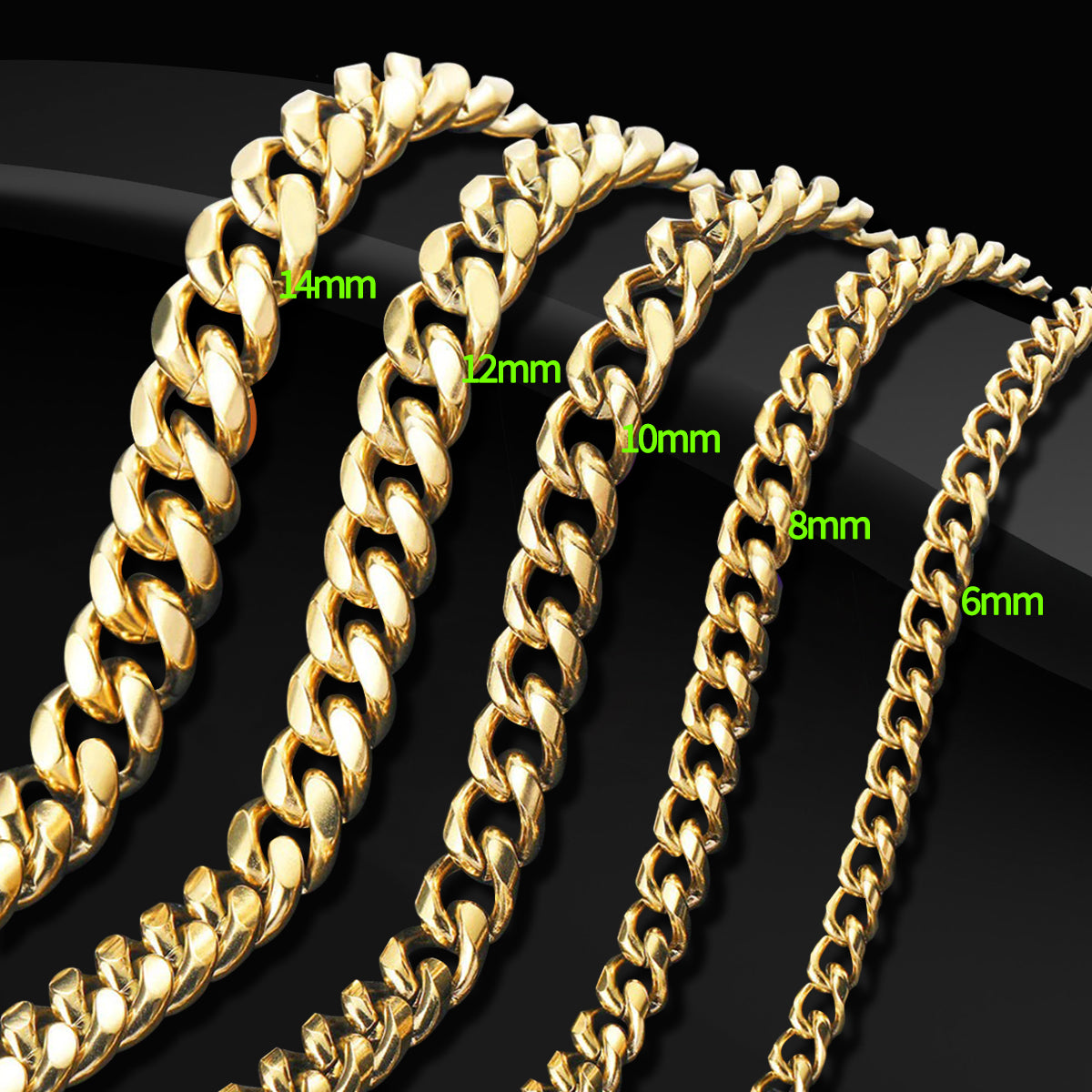 12mm 14K Gold Miami Cuban Chain - SPICEUP
