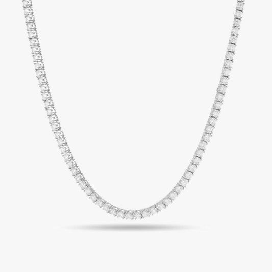 5mm White Gold Tennis Chain - SPICEUP