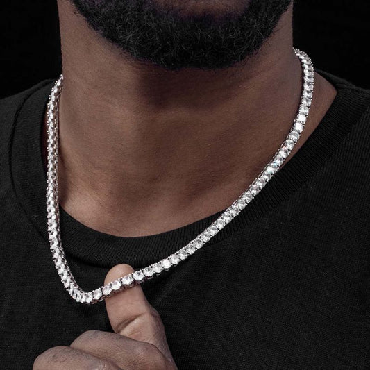 5mm White Gold Tennis Chain - SPICEUP