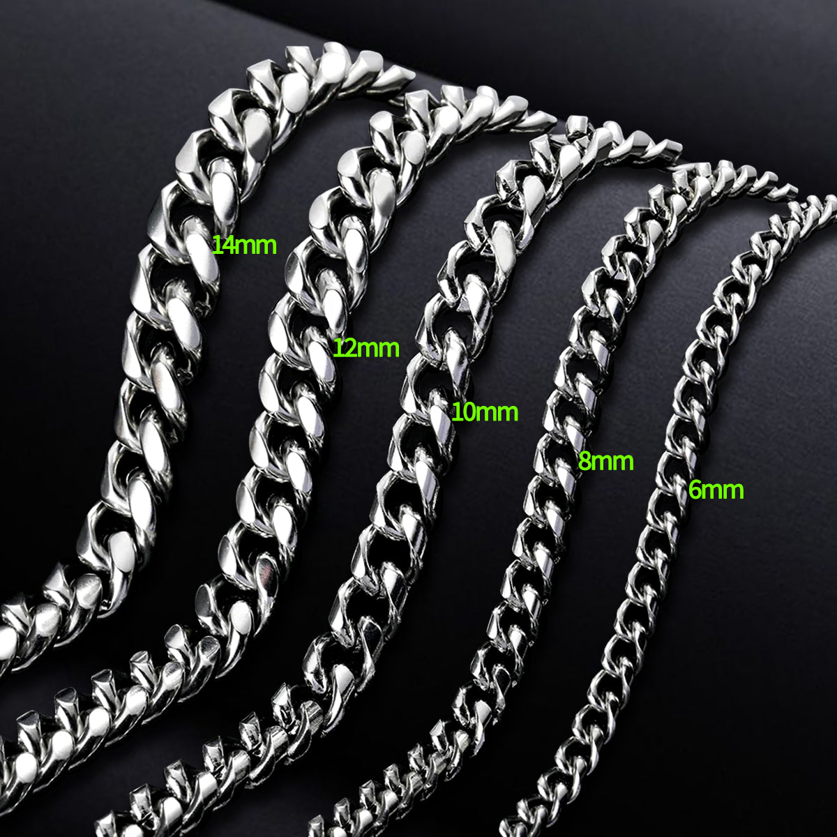 8mm White Gold Miami Cuban Chain - SPICEUP