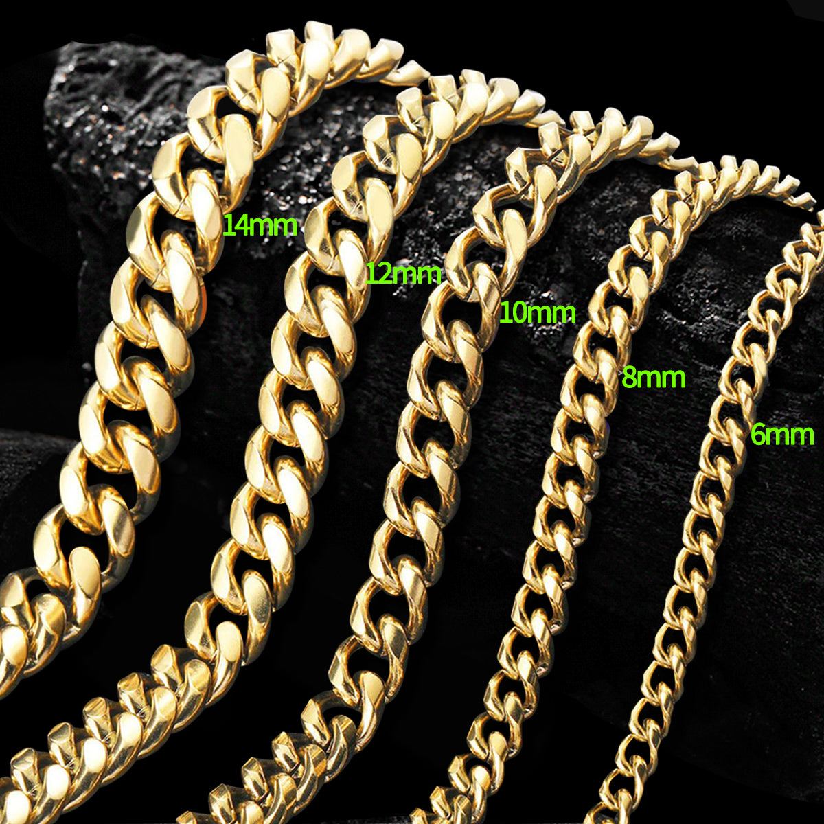 10mm 14K Gold Miami Cuban Chain - SPICEUP