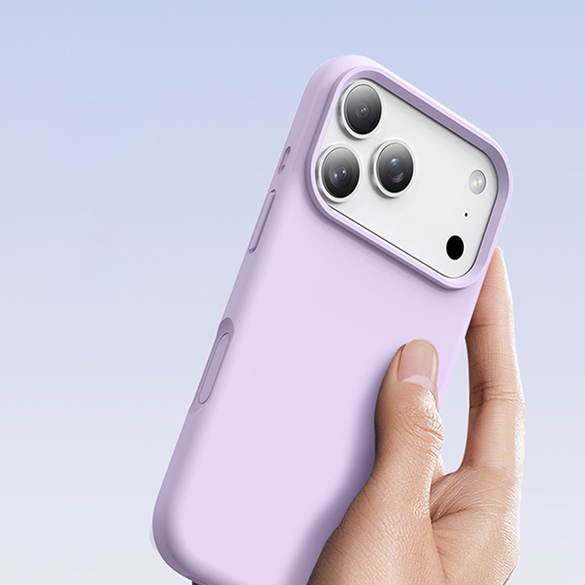 Premium Solid Color Silicone Phone Case Open Camera - Sorbet