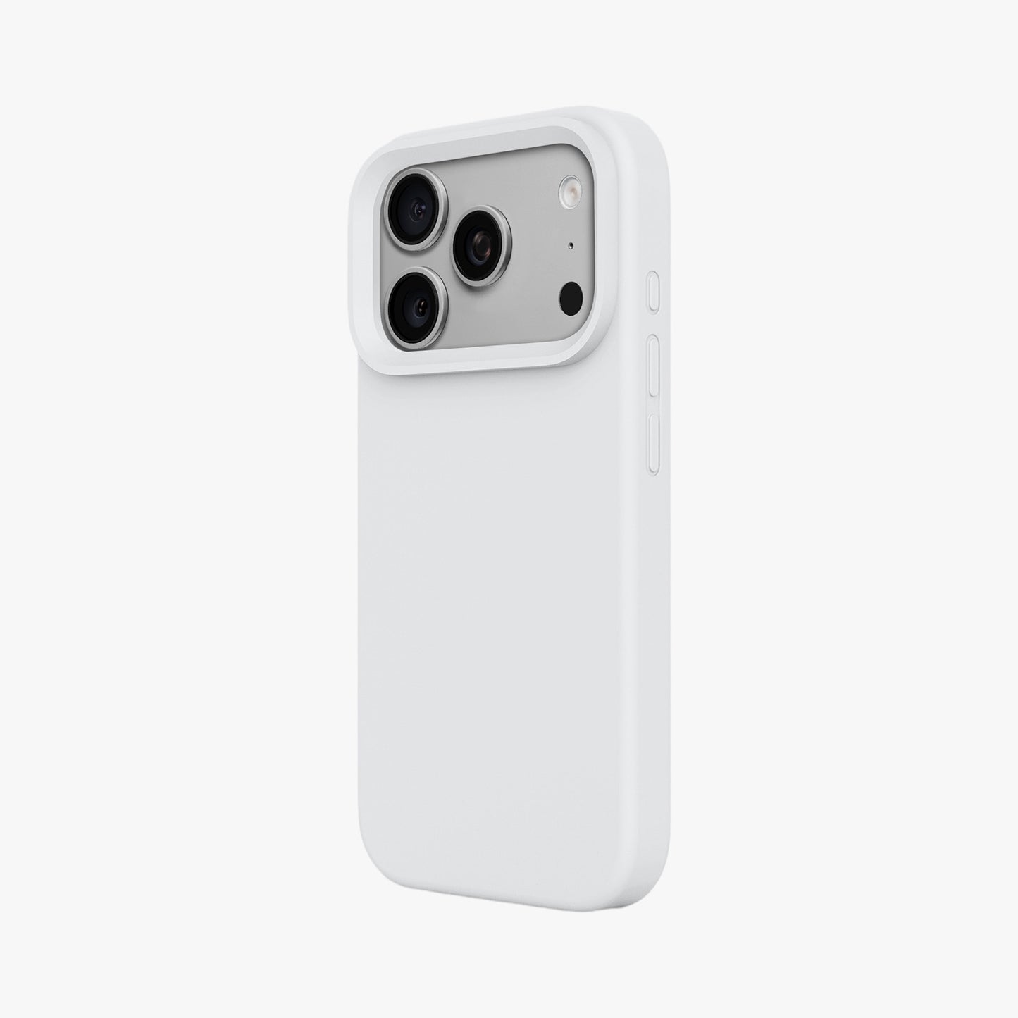 Magnetic Phone Case | Pure White Silicone Liquid Solid Color - Open Camera