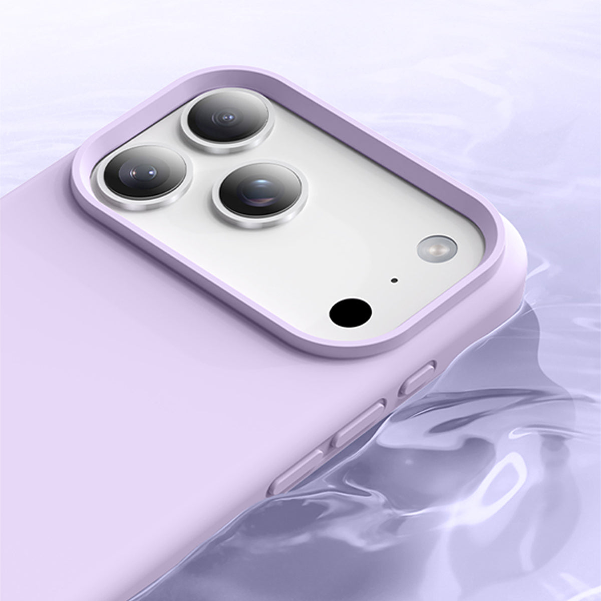 Premium Solid Color Silicone Phone Case Open Camera - Sorbet