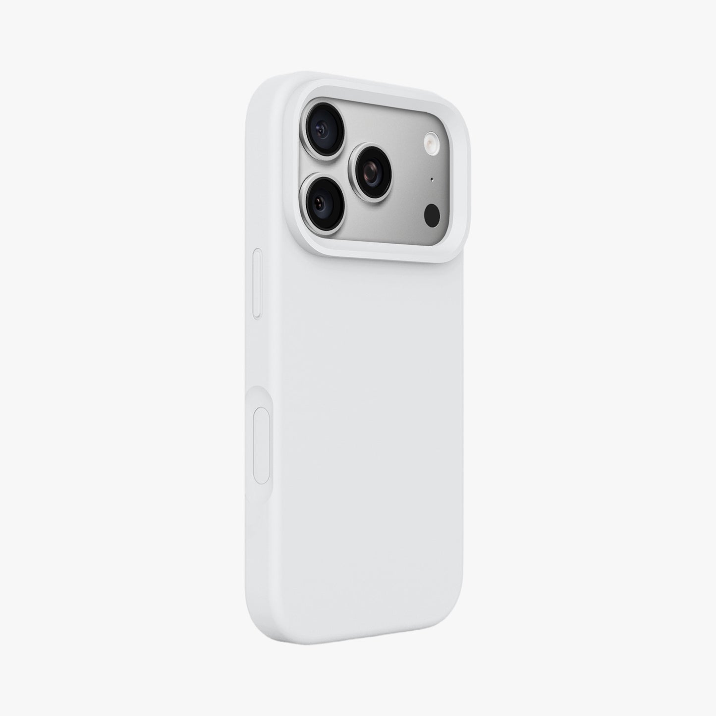 Magnetic Phone Case | Pure White Silicone Liquid Solid Color - Open Camera