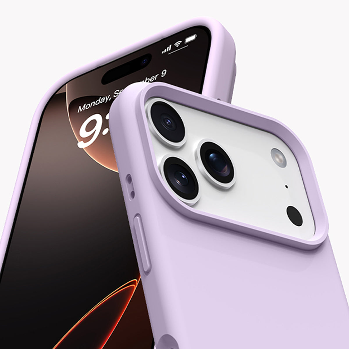 Premium Solid Color Silicone Phone Case Open Camera - Sorbet