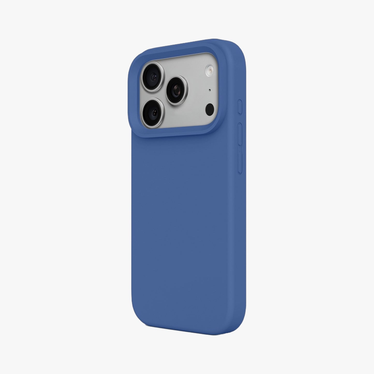 Magnetic Phone Case | Denim Blue Silicone Liquid Solid Color - Open Camera