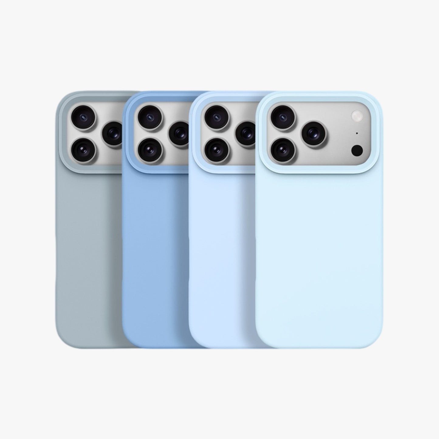 Magnetic Phone Case | Ice Blue Silicone Liquid Solid Color - Open Camera