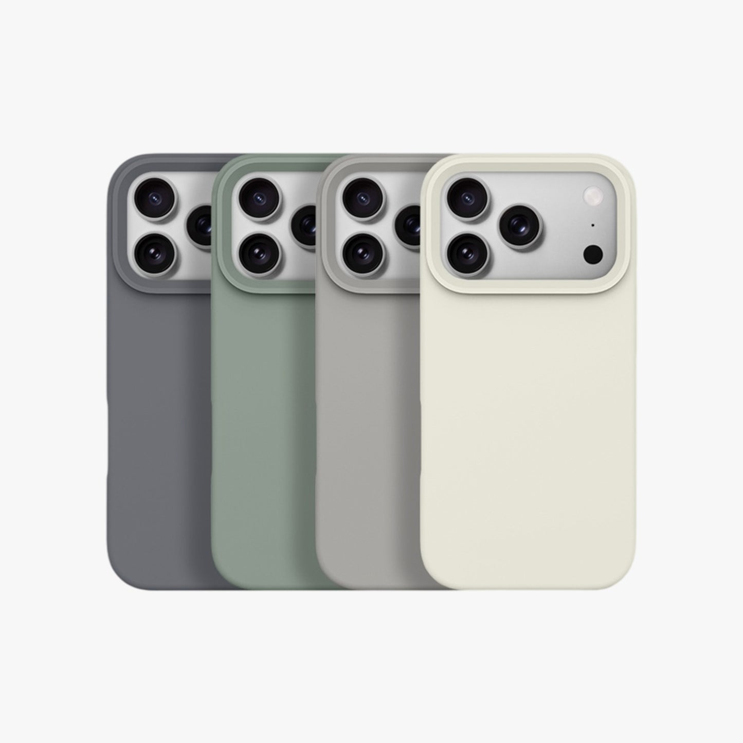 Magnetic Phone Case | Sage Green Silicone Liquid Solid Color - Open Camera