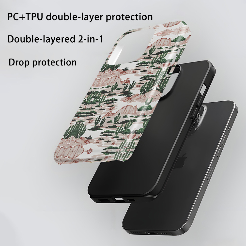 Hybrid Phone Case MagSafe Compatible - Cactus