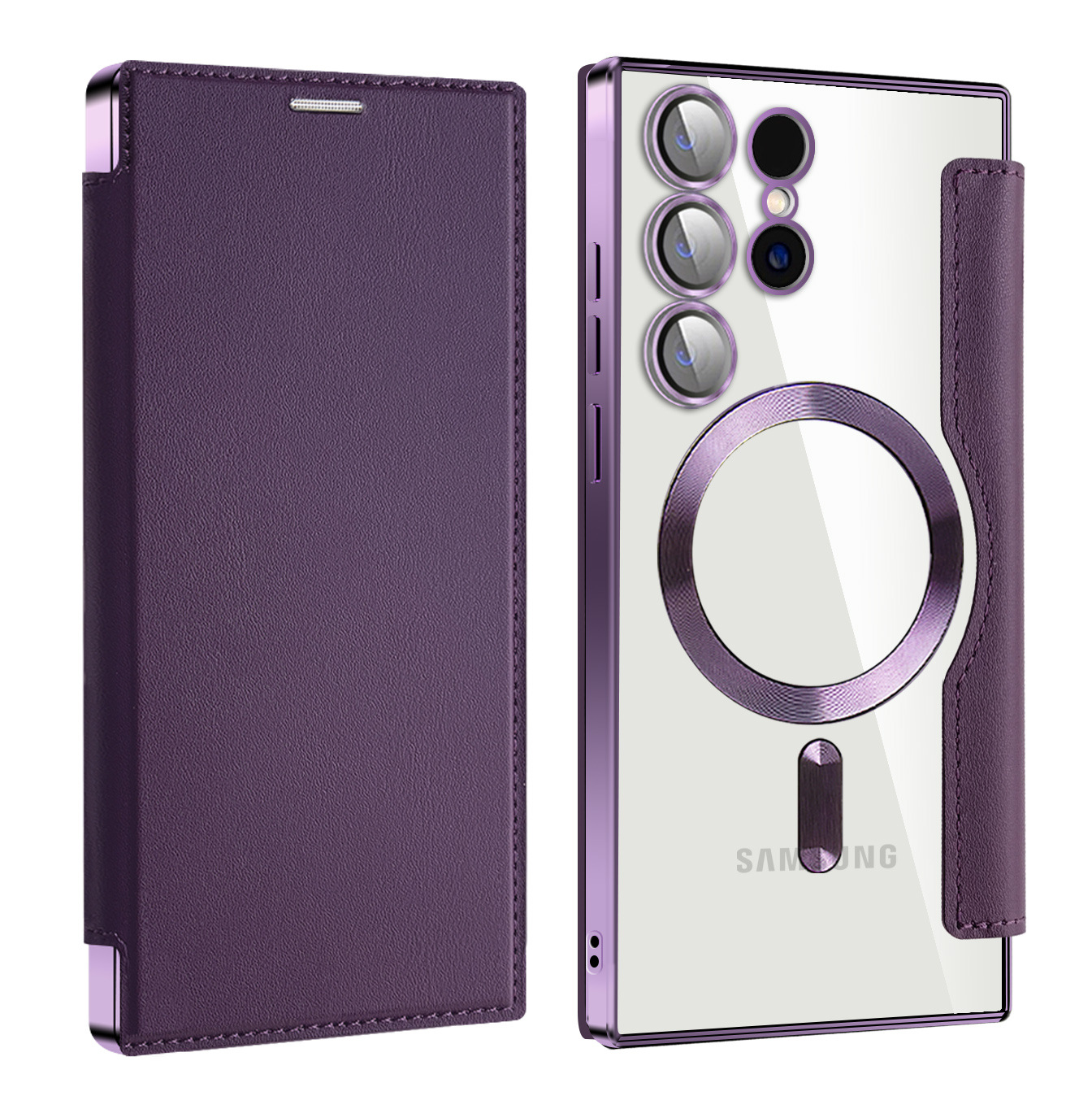Galaxy S Wallet Case MagSafe Compatible - Dark Purple