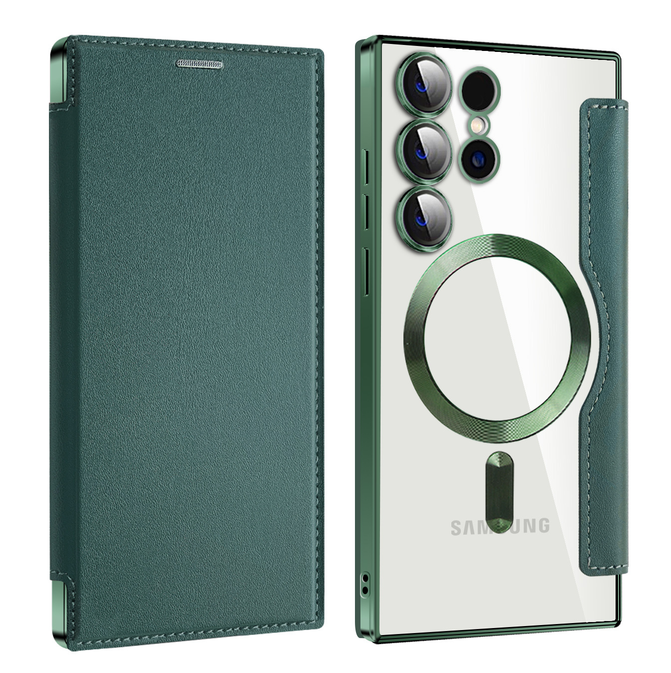 Galaxy S Wallet Case MagSafe Compatible - Dark Green