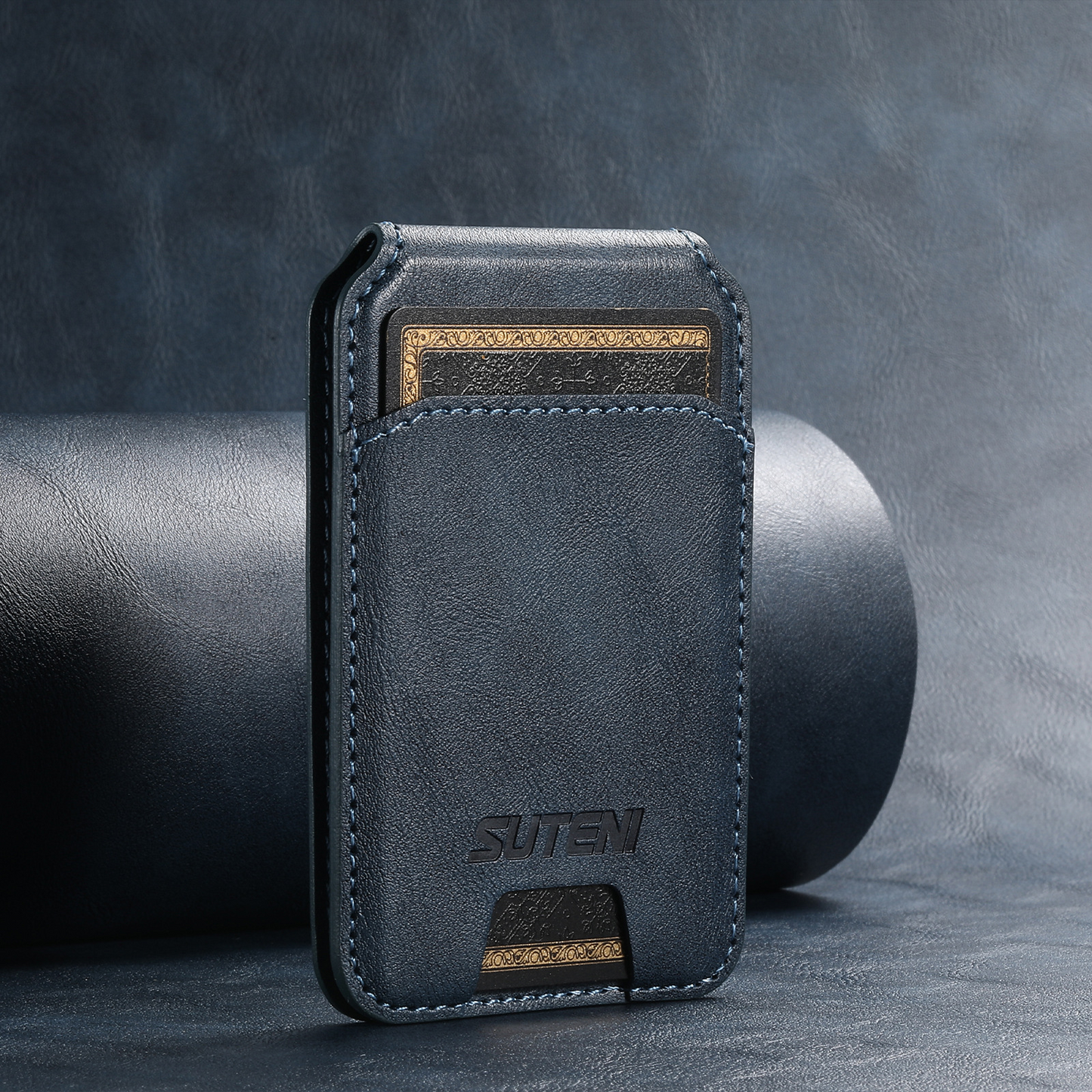 Indigo MagSafe Flip Wallet with Stand - Vegan Leather