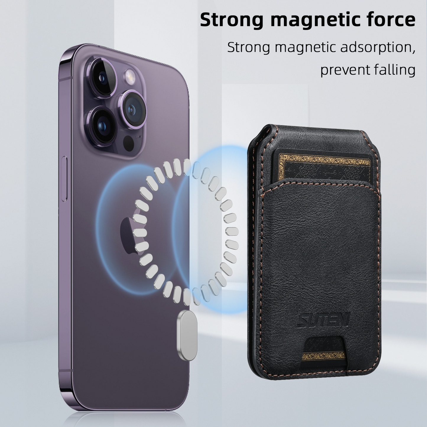 Noir MagSafe Flip Wallet with Stand - Vegan Leather