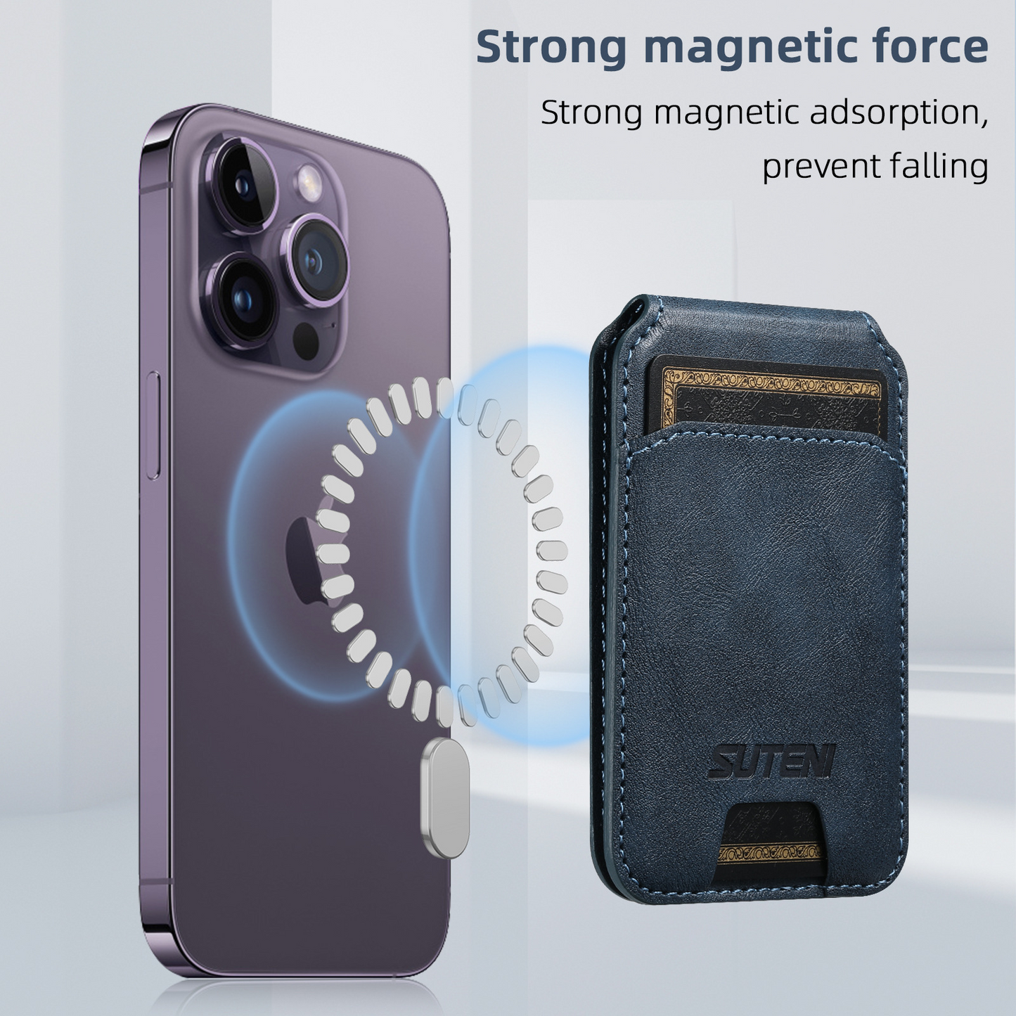 Indigo MagSafe Flip Wallet with Stand - Vegan Leather