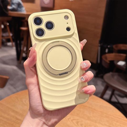 Magnetic Skin-Feel  Case Ring Stand - Premium Yellow Ripple Phone Case  Precise Fit