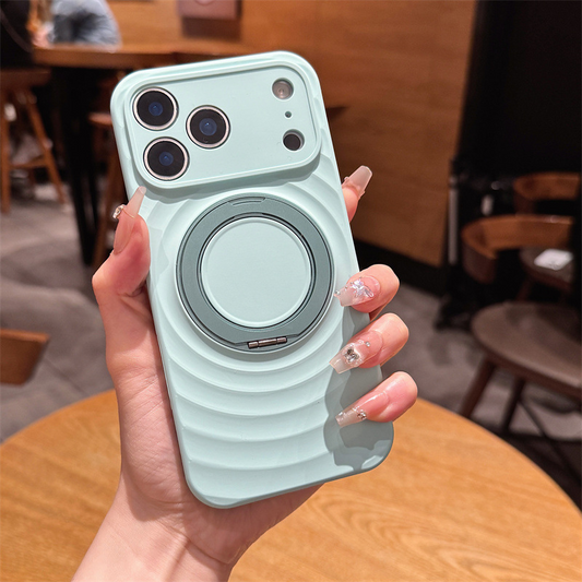Magnetic Skin-Feel  Case Ring Stand - Premium Turquoise Ripple Phone Case  Precise Fit
