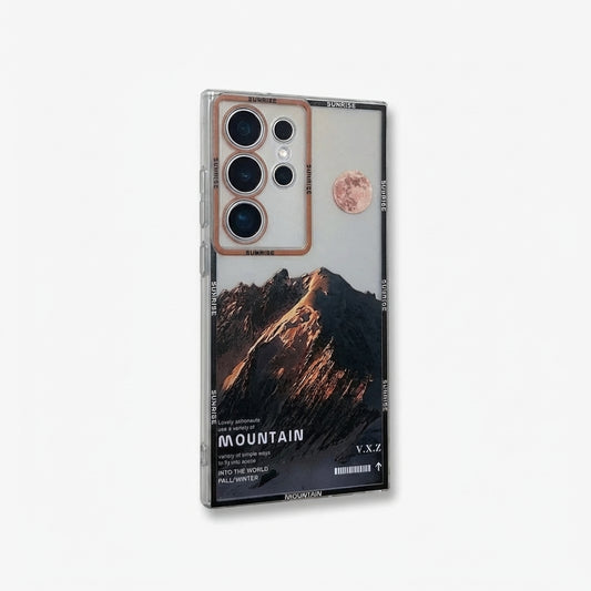 Orange Snow Mountain Streetwear Galaxy S26 Case – Deconstructed Landscape Protective Cover