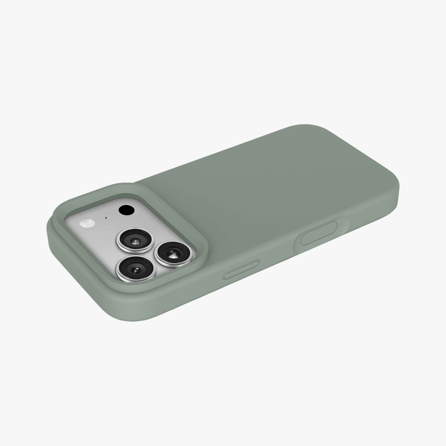 Magnetic Phone Case | Sage Green Silicone Liquid Solid Color - Open Camera