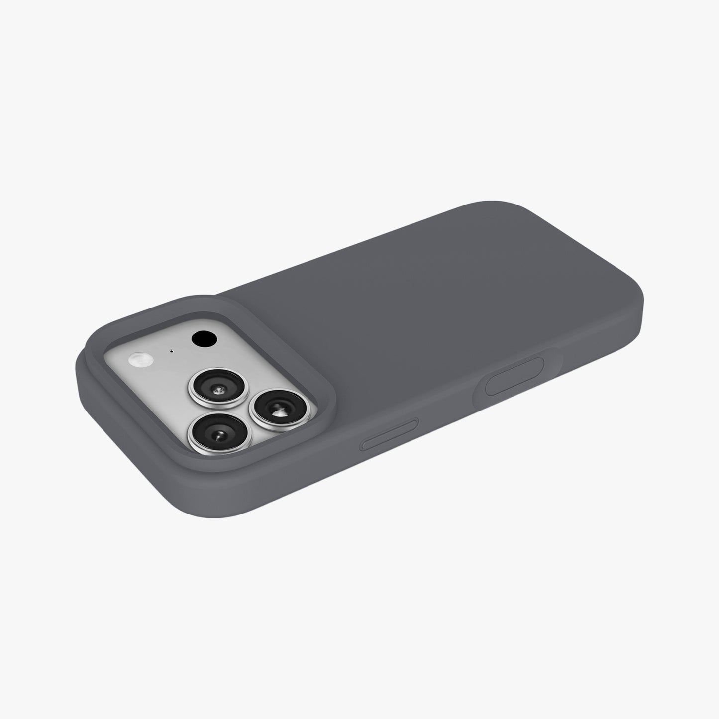 Magnetic Phone Case | Graphite Gray Silicone Liquid Solid Color - Open Camera