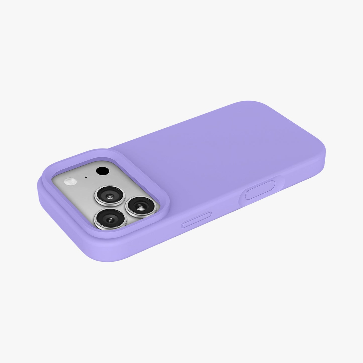 Magnetic Phone Case | Light Purple Silicone Liquid Solid Color - Open Camera