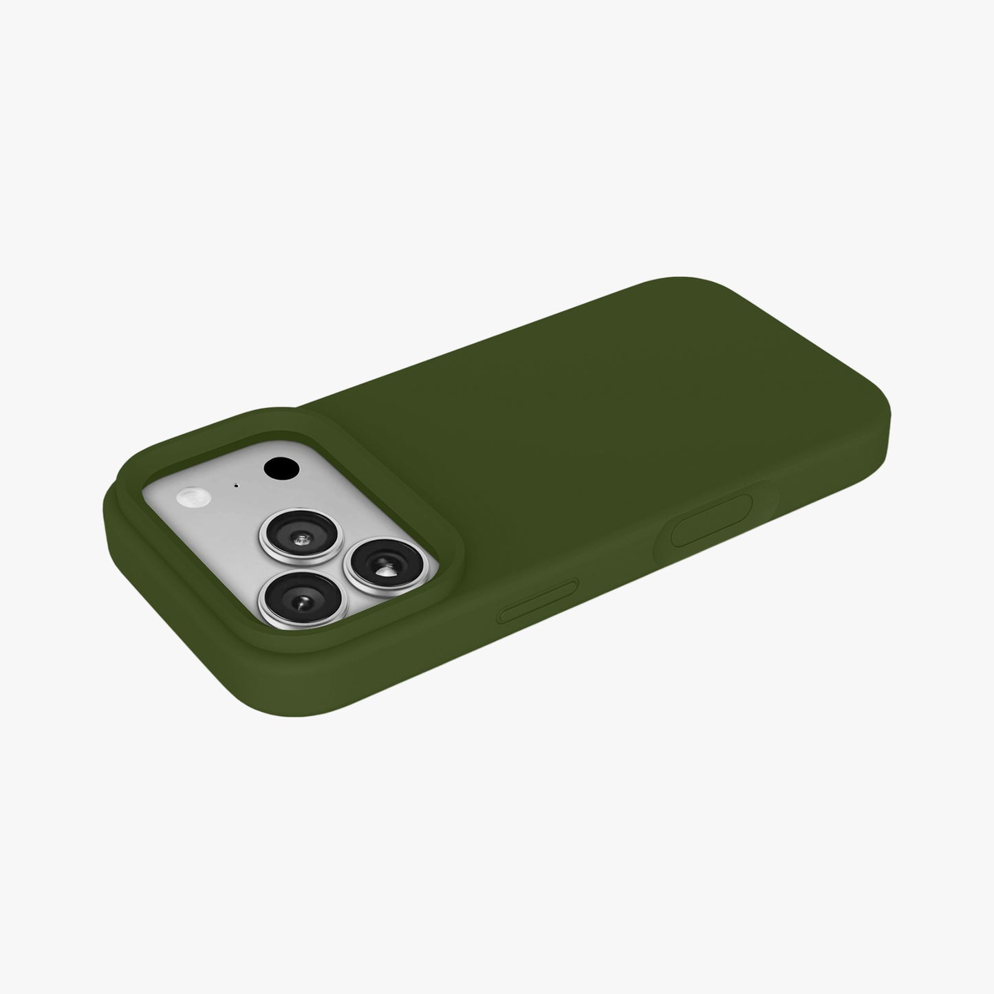 Magnetic Phone Case | Olive Green Silicone Liquid Solid Color - Open Camera