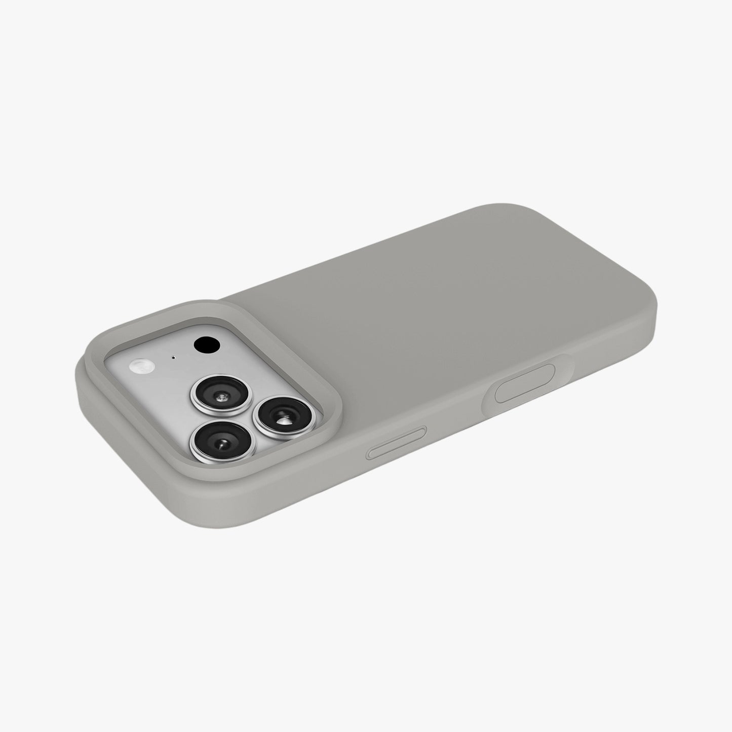 Magnetic Phone Case | Stone Gray Silicone Liquid Solid Color - Open Camera