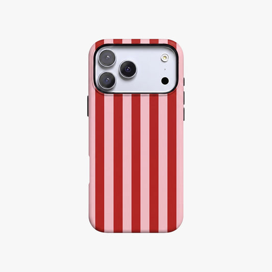 Magnetic Phone Case | Red And Pink Stripe Pattern
