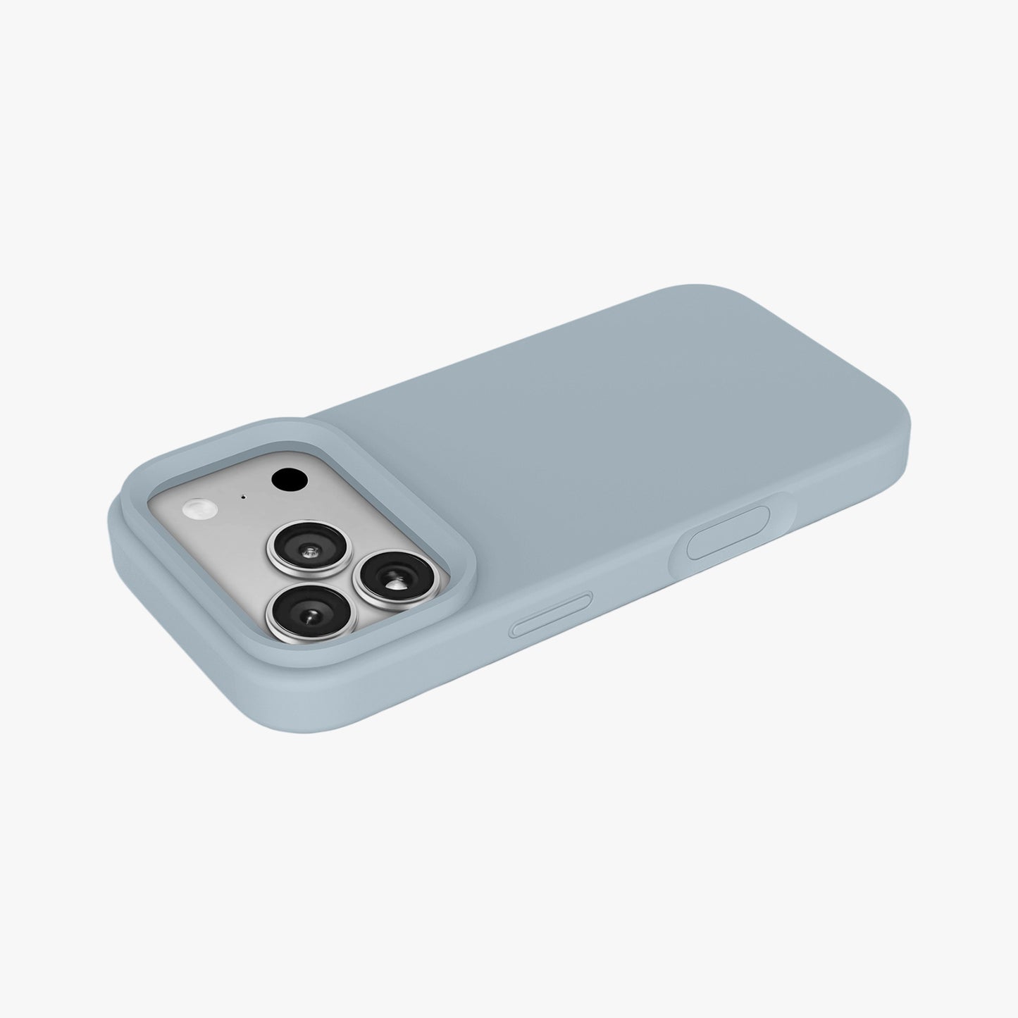 Magnetic Phone Case | Slate Blue Silicone Liquid Solid Color - Open Camera