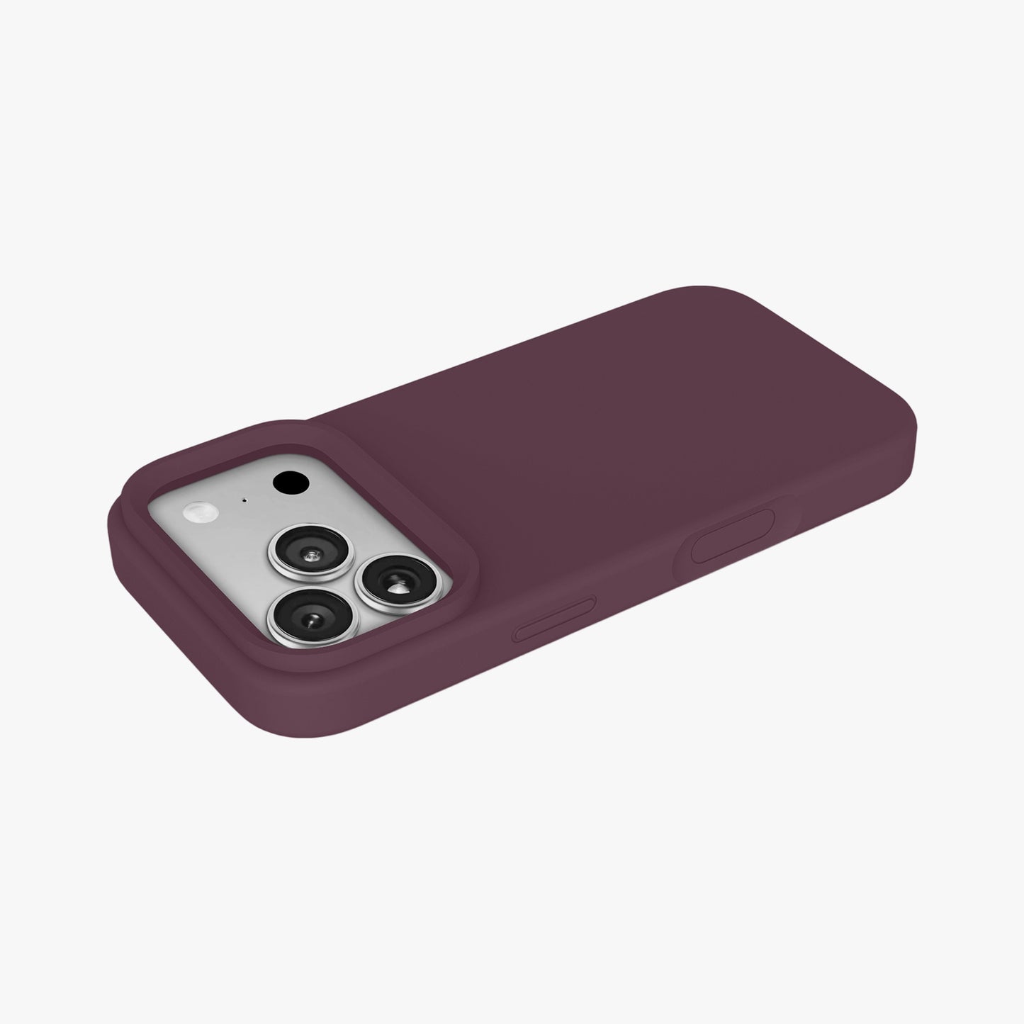 Magnetic Phone Case | Burgundy Silicone Liquid Solid Color - Open Camera