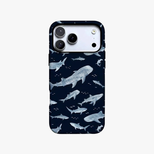Magnetic Phone Case | Blue Watercolor Shark Ocean