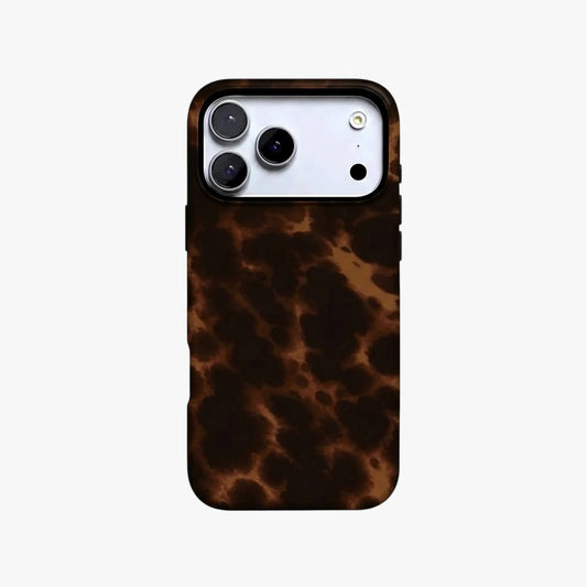 Magnetic Phone Case | Dark Tortoiseshell Amber Leopard Print Vintage