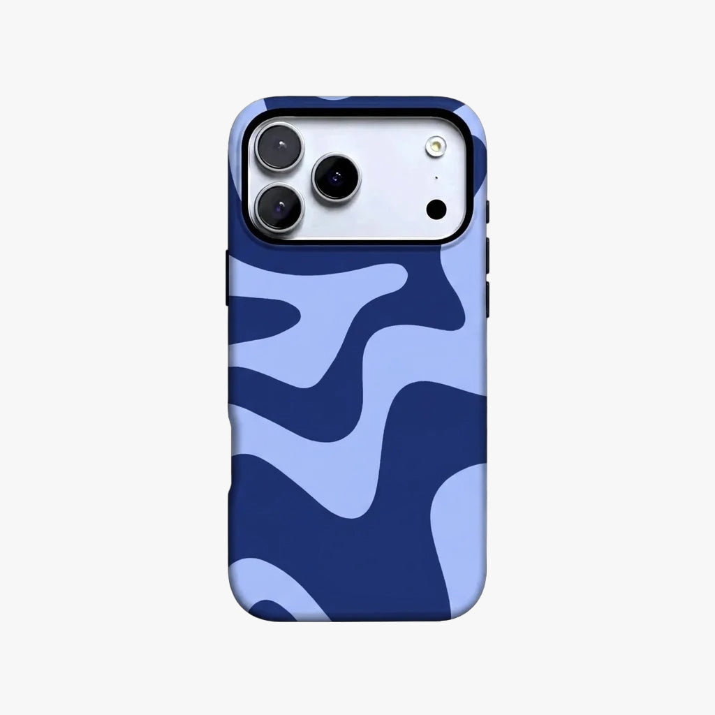 Magnetic Phone Case | Blue Wavy Abstract Swirl Modern Trendy