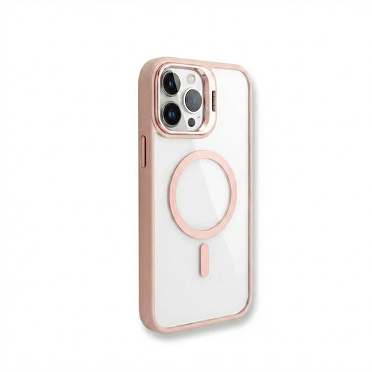 Magnetic Wireless Charging Hard Case | Pink with Invisible Kickstand
