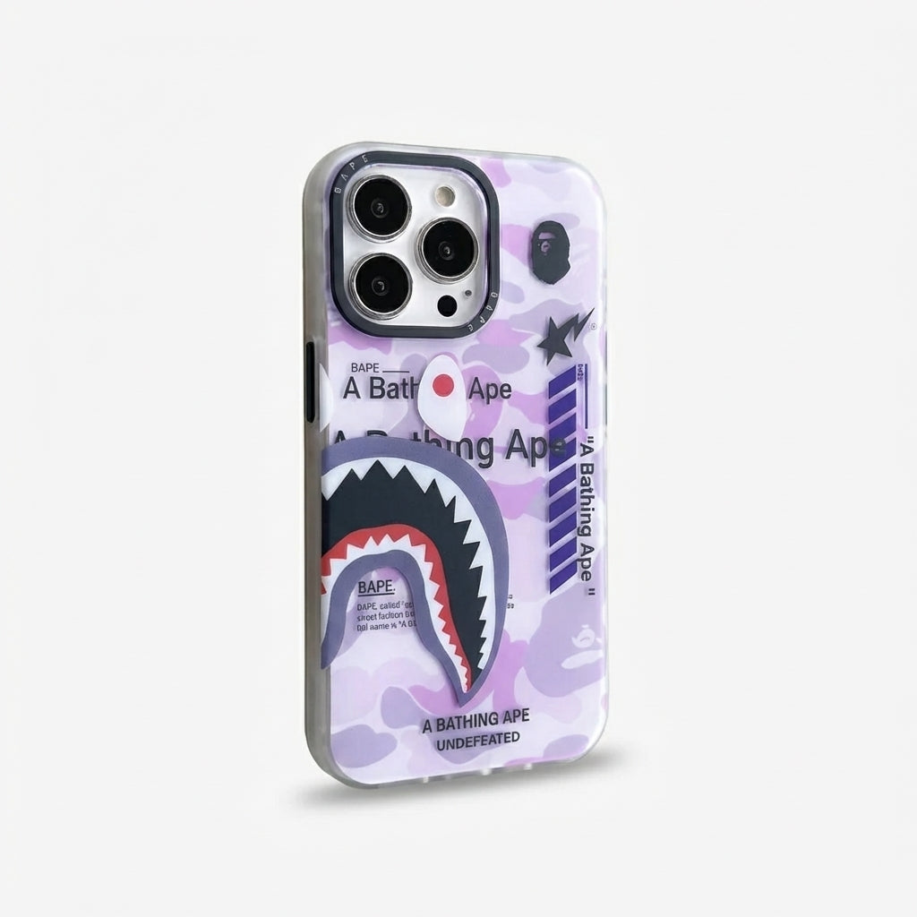 Purple Camo Ape iPhone Case – Durable Streetwear Phone Cover – Limited Edition Style