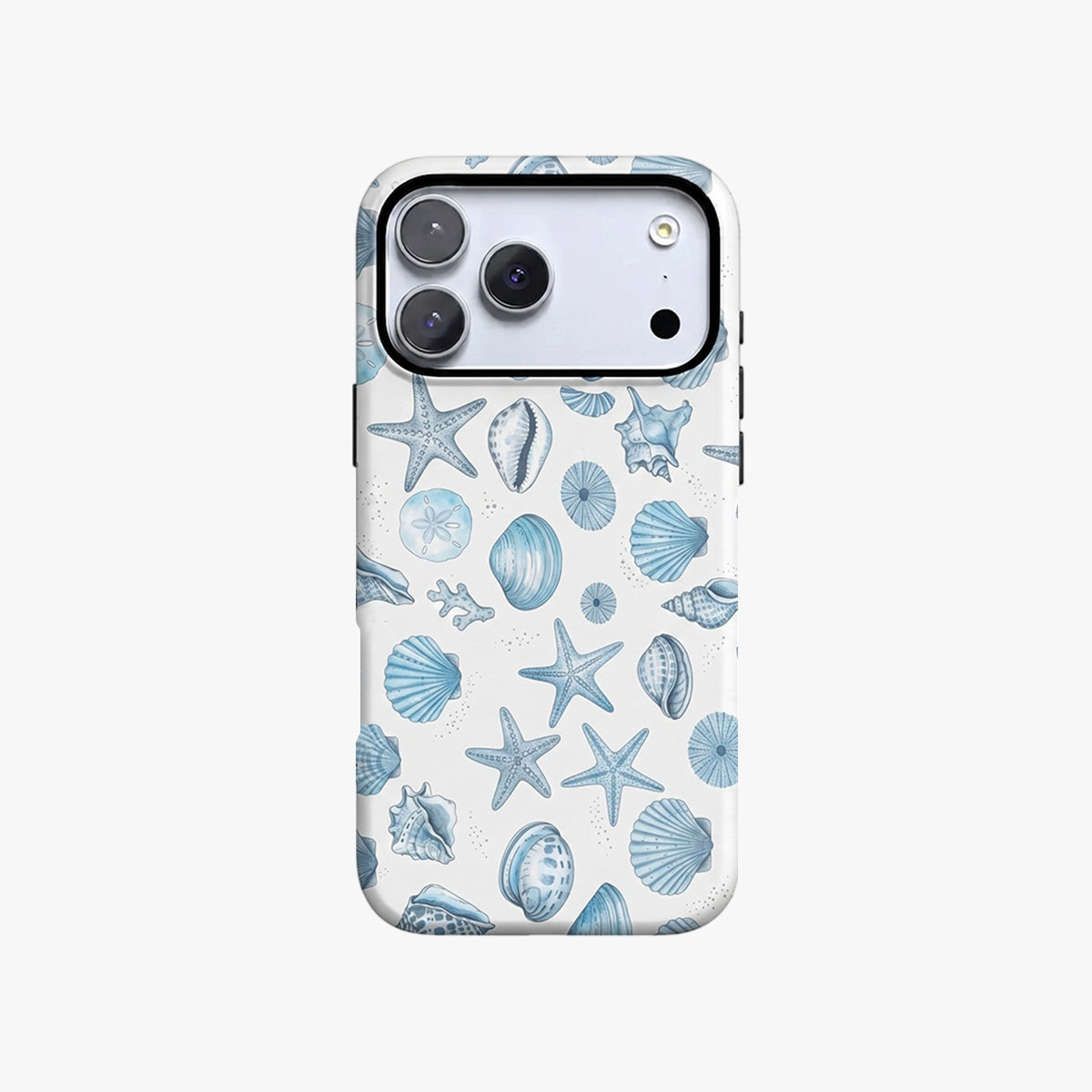 Magnetic Phone Case | Coastal Blue Seashells Pattern